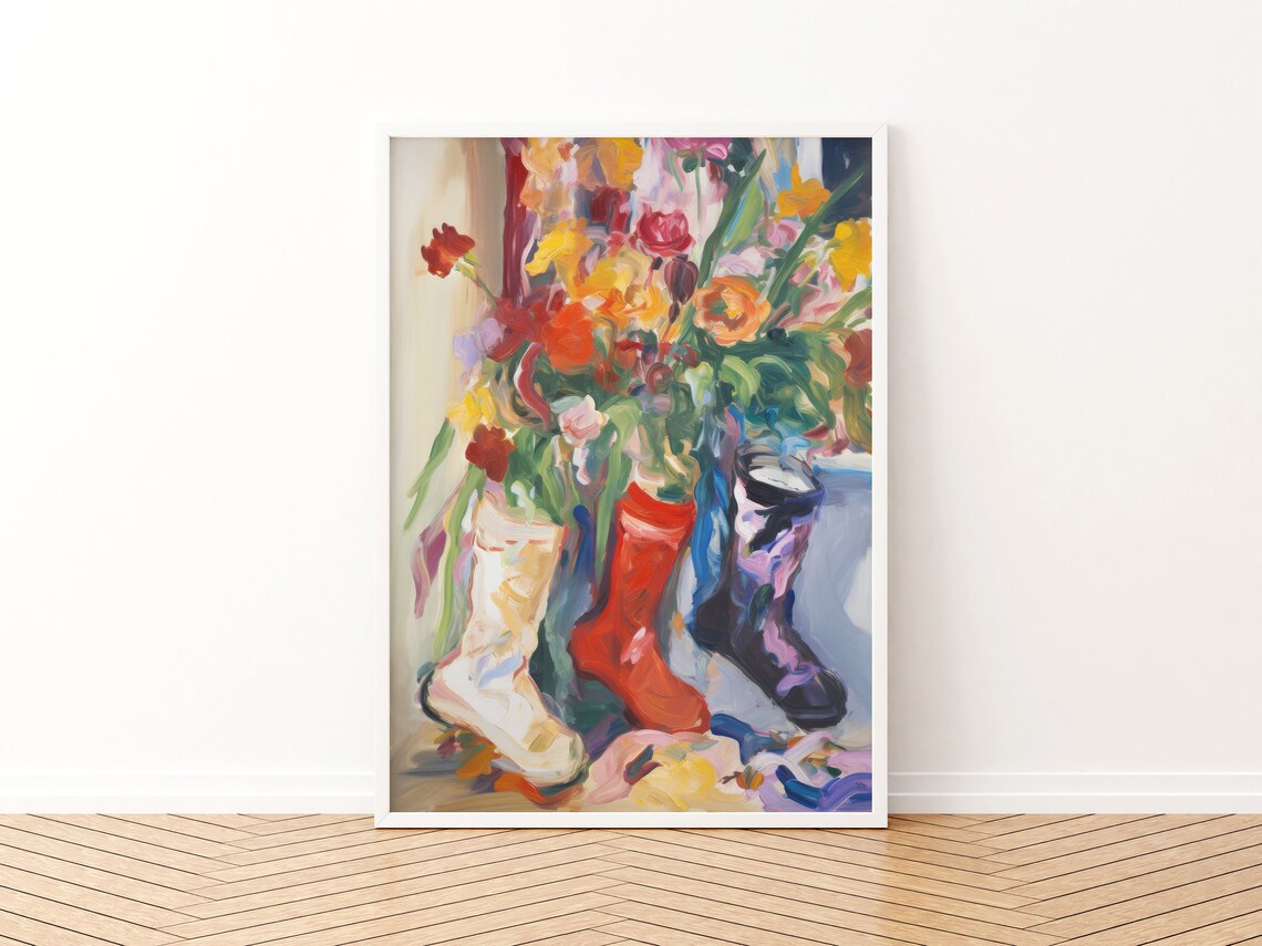 Abstract Floral Painting, Maximalist Bouquet Art Print - Image 3