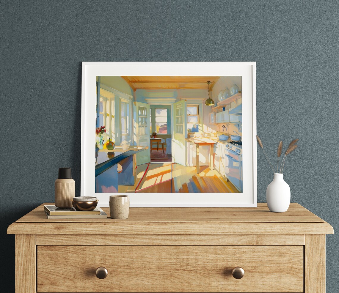 Pastel Boho Whimsical Kitchen Wall Art Print - Image 3