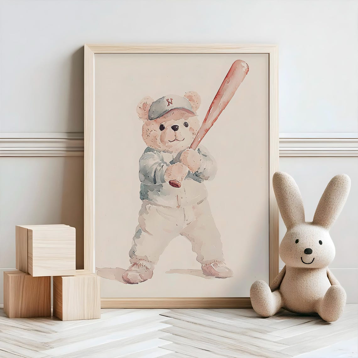 Bear Nursery Decor Baby Room Wall Art Nursery Decor Prints Animal Boho Kids Room Decor Instant Playroom Print - Image 2