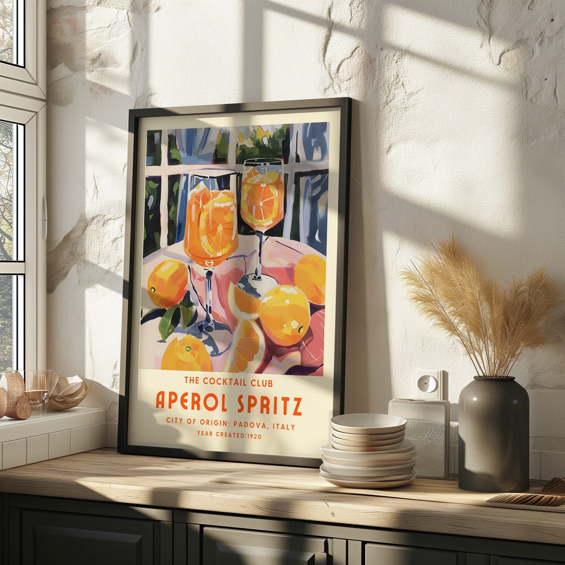 Aperol Spritz Cocktail Club Poster Padova Italy 1920 Retro Orange Art - Image 2