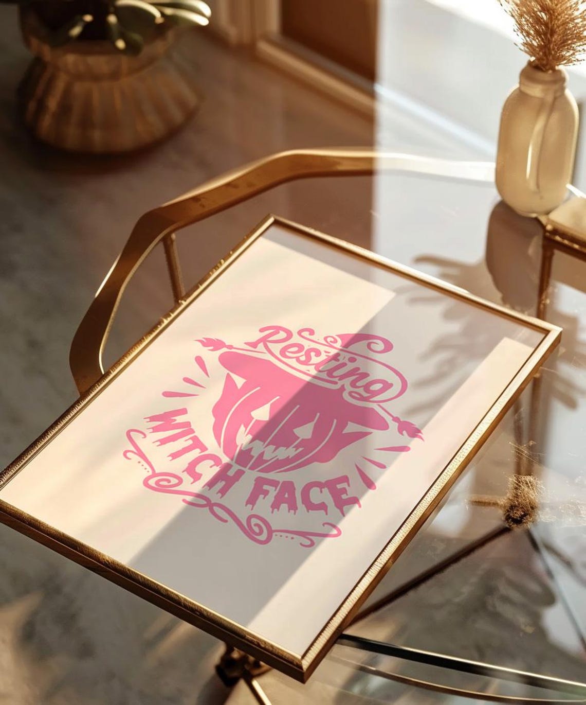 Resting Witch Face Funny Pink Halloween Quote Typography Poster - Image 4