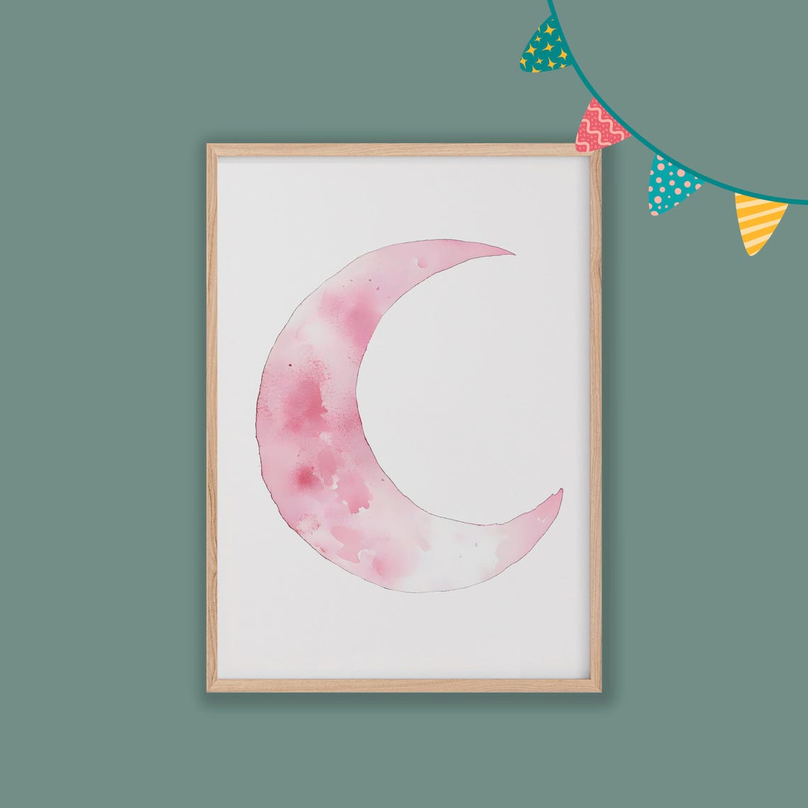 Moon Nursery Decor Baby Room Wall Art Nursery Decor Prints Animal Boho Kids Room Decor Instant Playroom Print