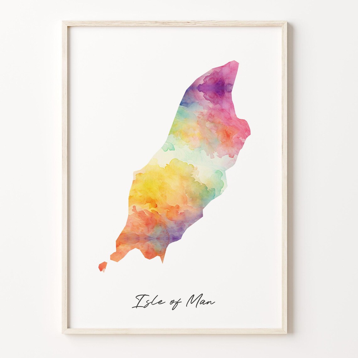 Isle of Man Watercolor Island Map Vibrant Travel Decor Poster