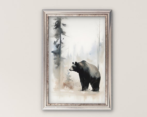 Watercolor Bear Art Print Forest Animal Painting