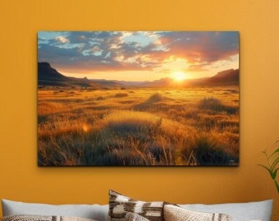 Arizona Sunrise Desert Wall Art Nature Decorations Sunset Painting Southwest Landscape Ready To Hang