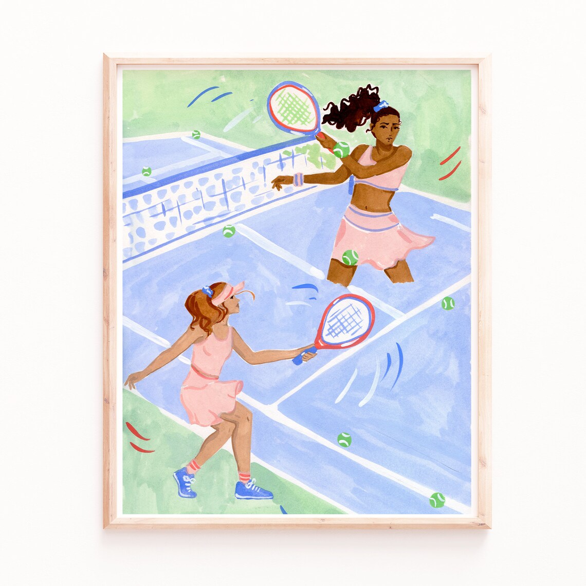 Tennis Girls Art Print, Sporty Women Gift - Image 4