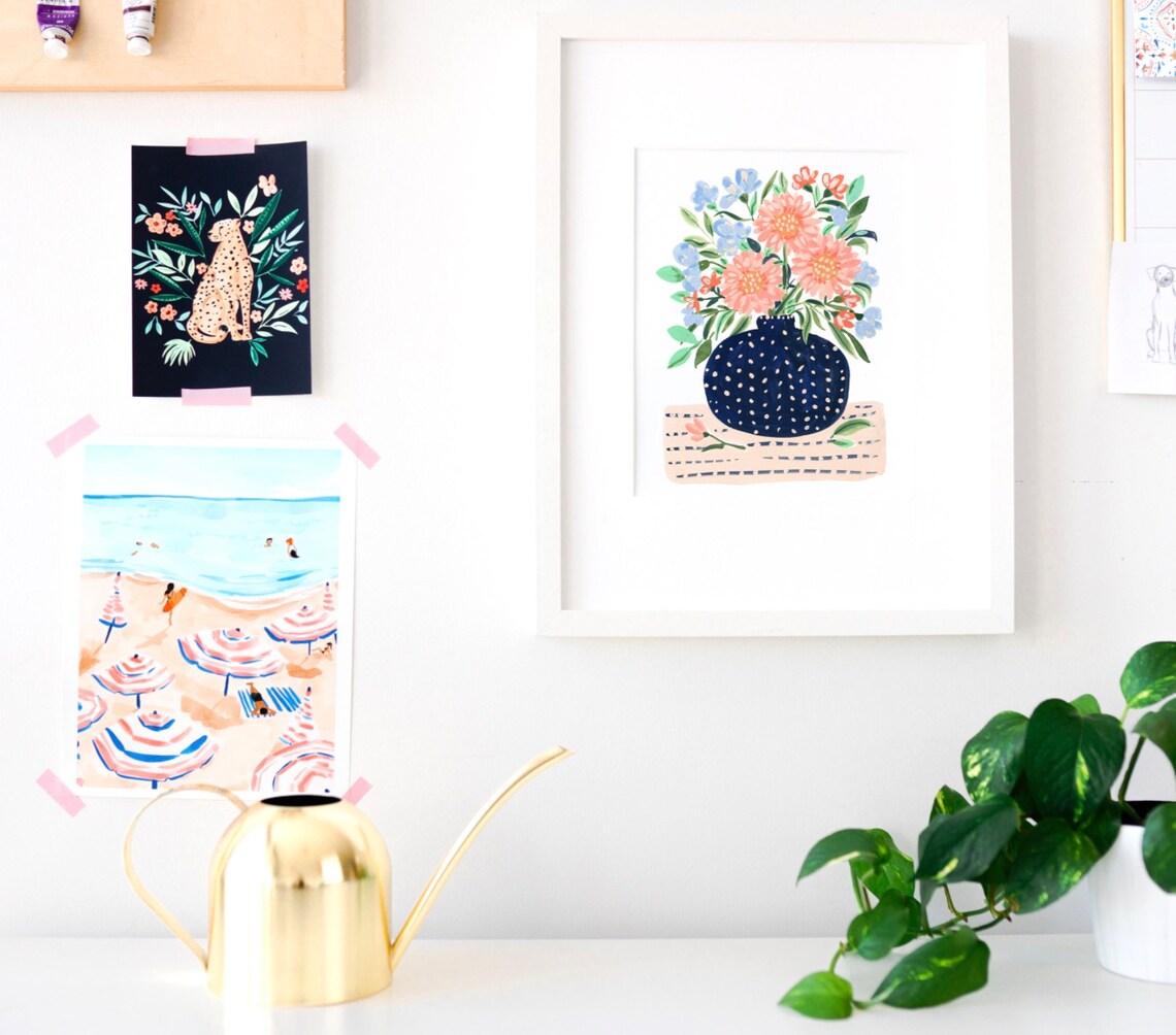 Flowers Floral Arrangement Art Print, Kitchen Decor - Image 4