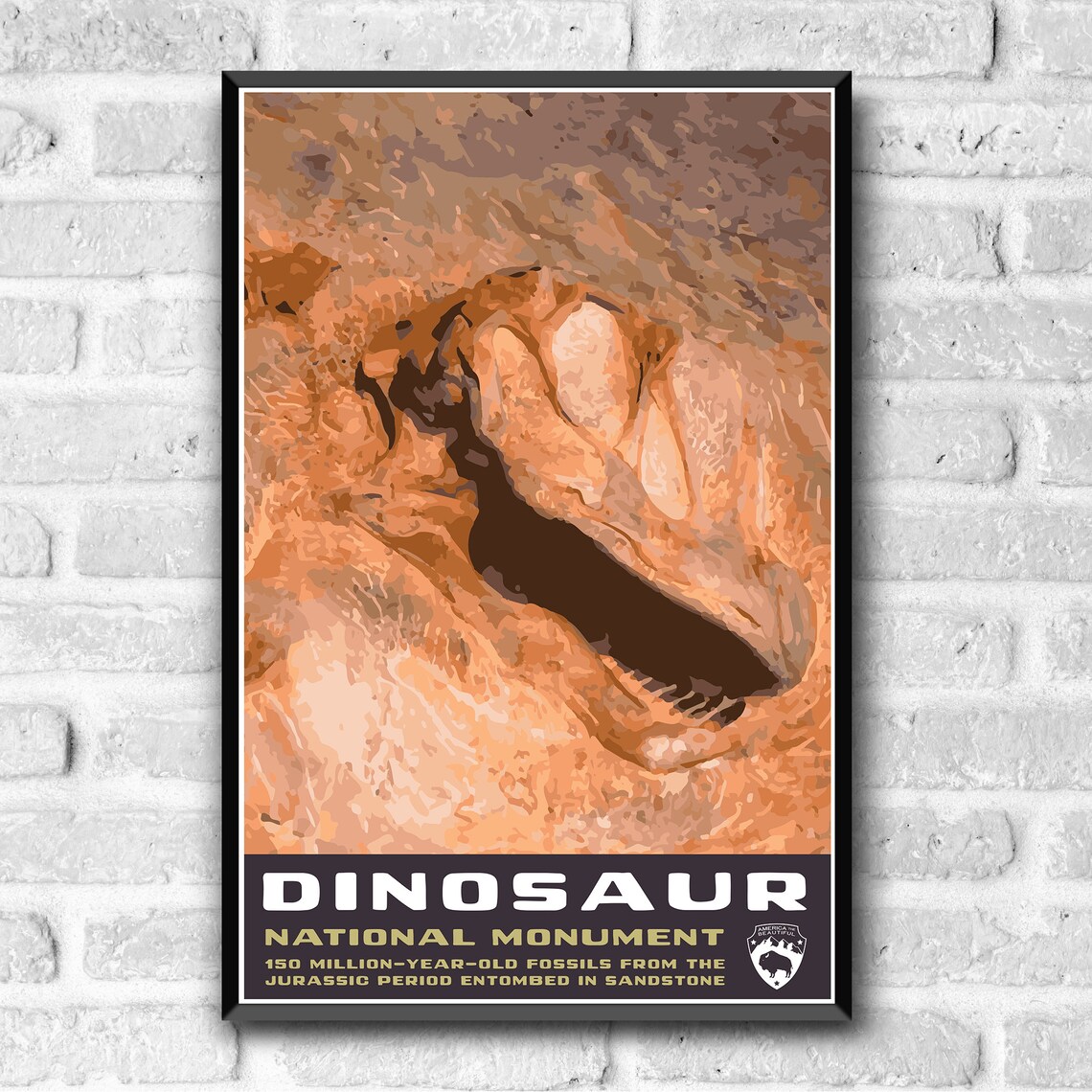 Dinosaur National Monument WPA Style Vintage Travel Poster - Image 3