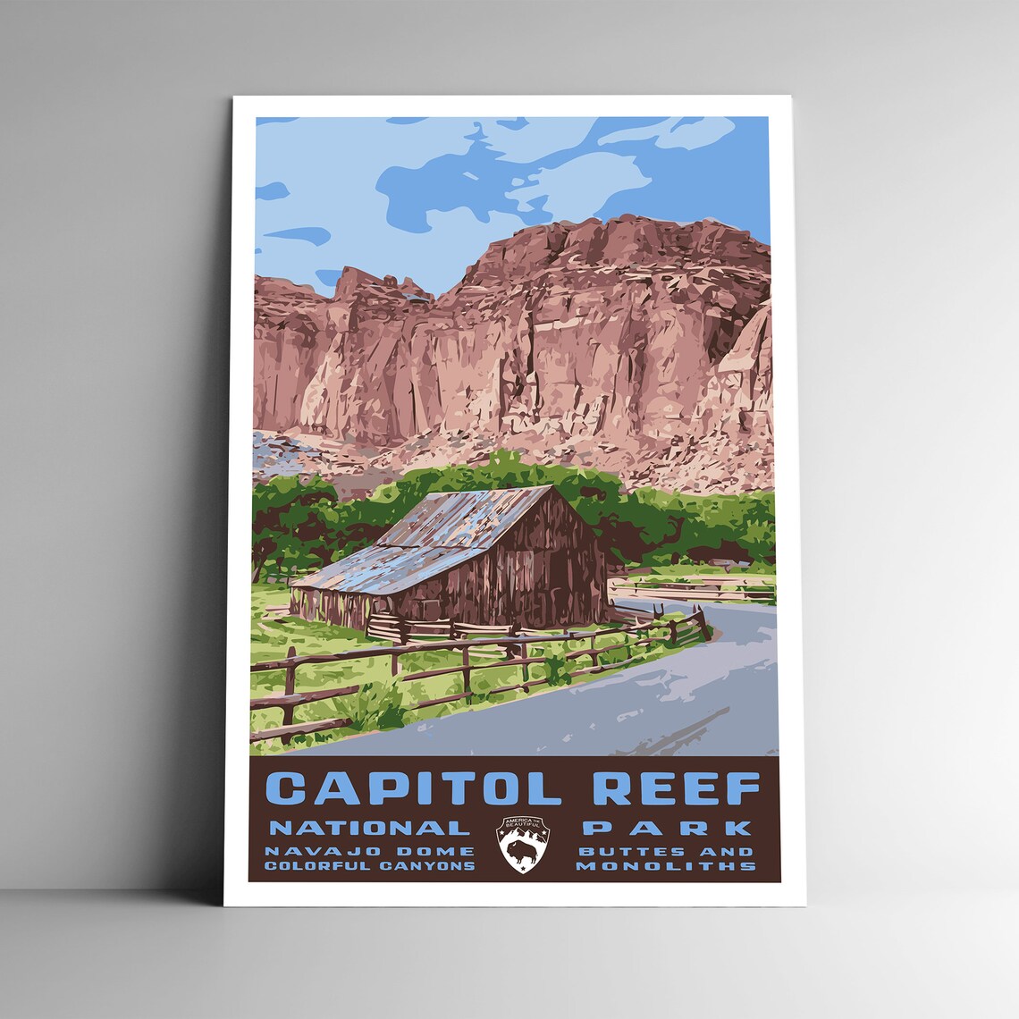 Capitol Reef National Park Vintage Travel Poster
