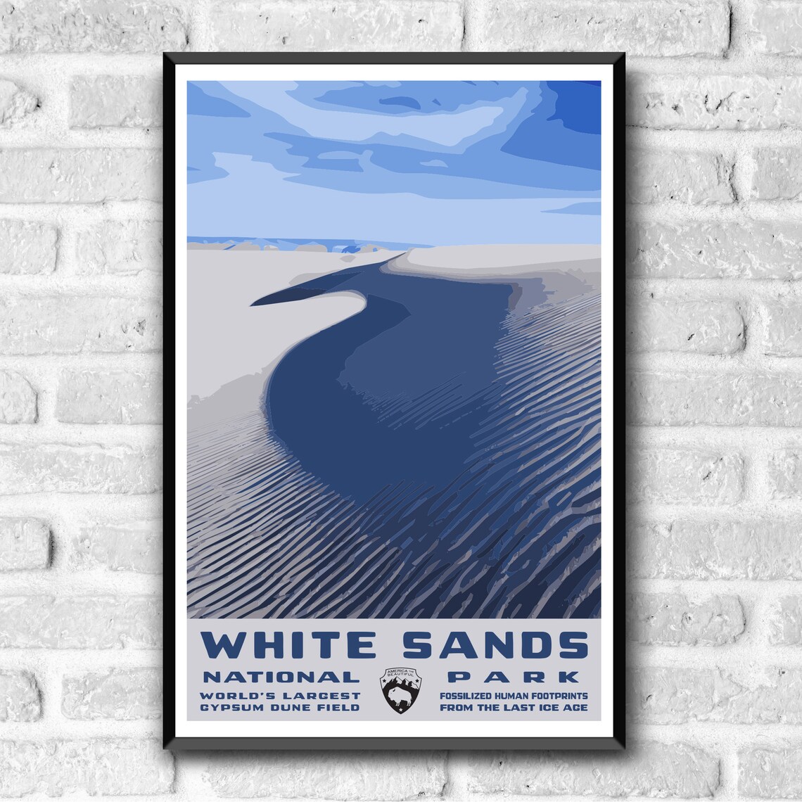 White Sands National Park Vintage Travel Poster - Image 3