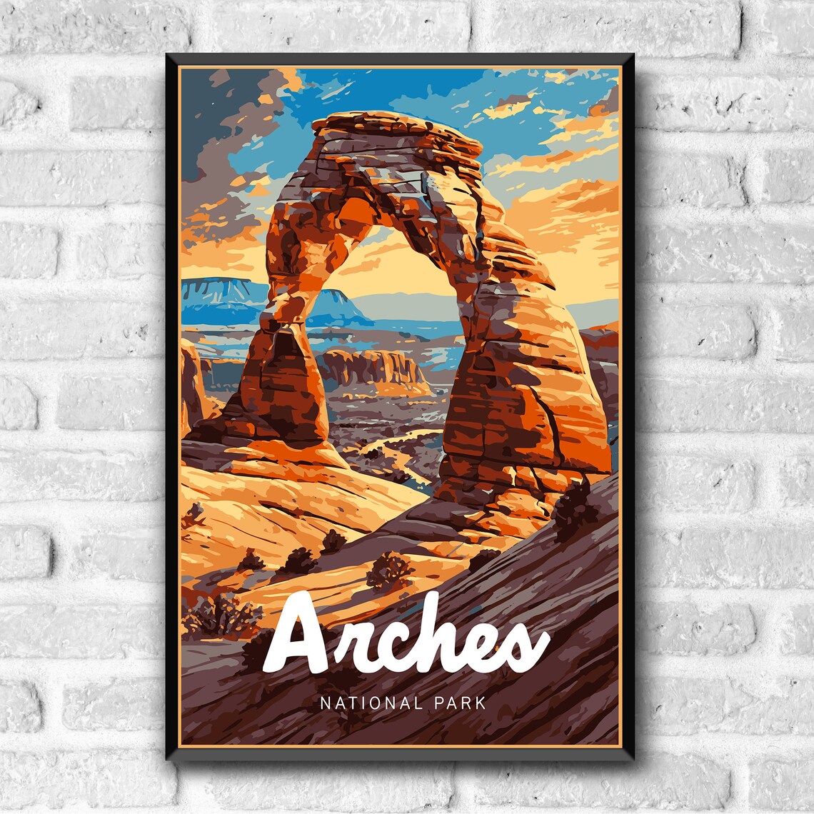 Arches National Park Vintage Style Travel Poster - Image 3