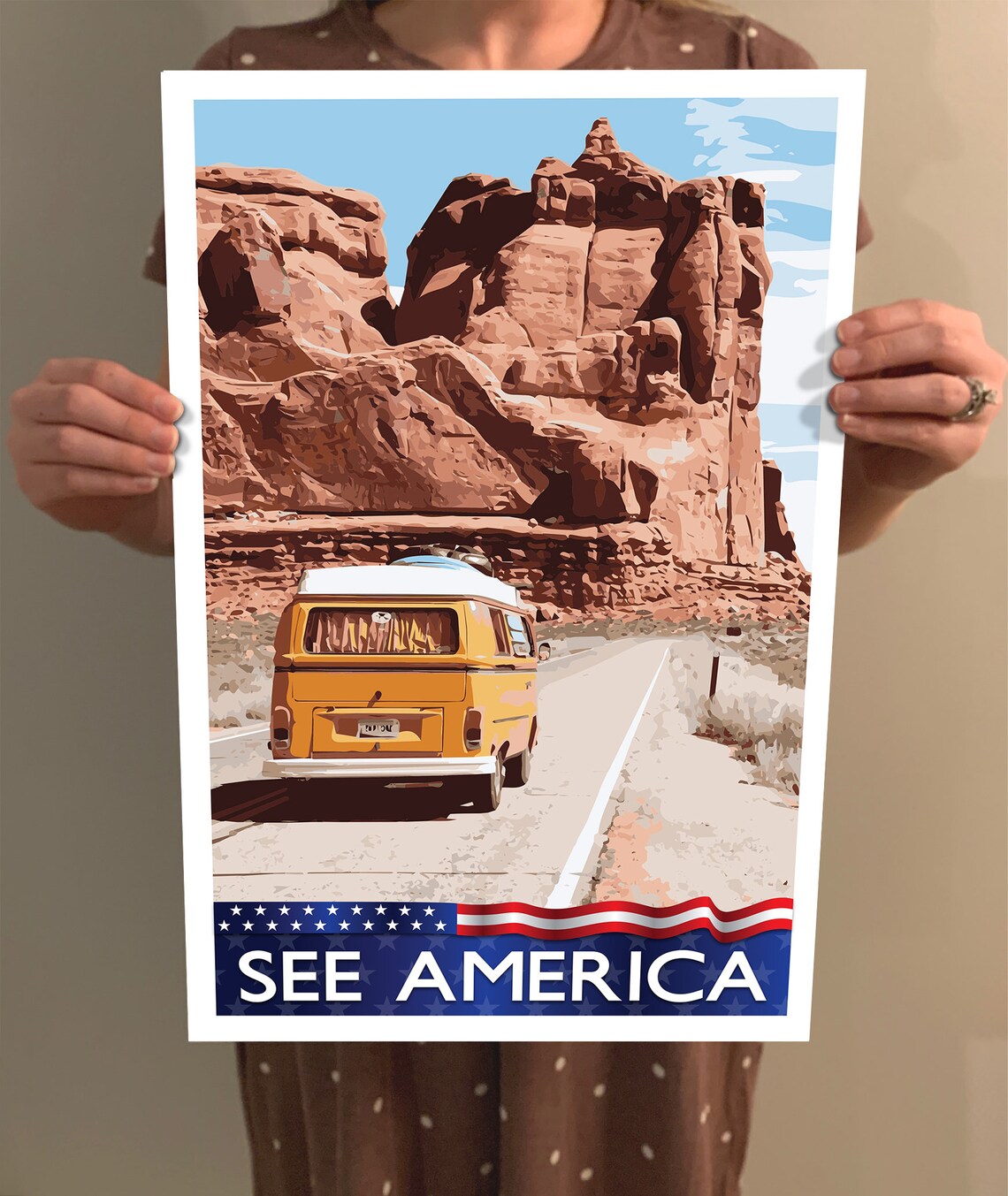 See America WPA Style Vintage Travel Poster - Image 2