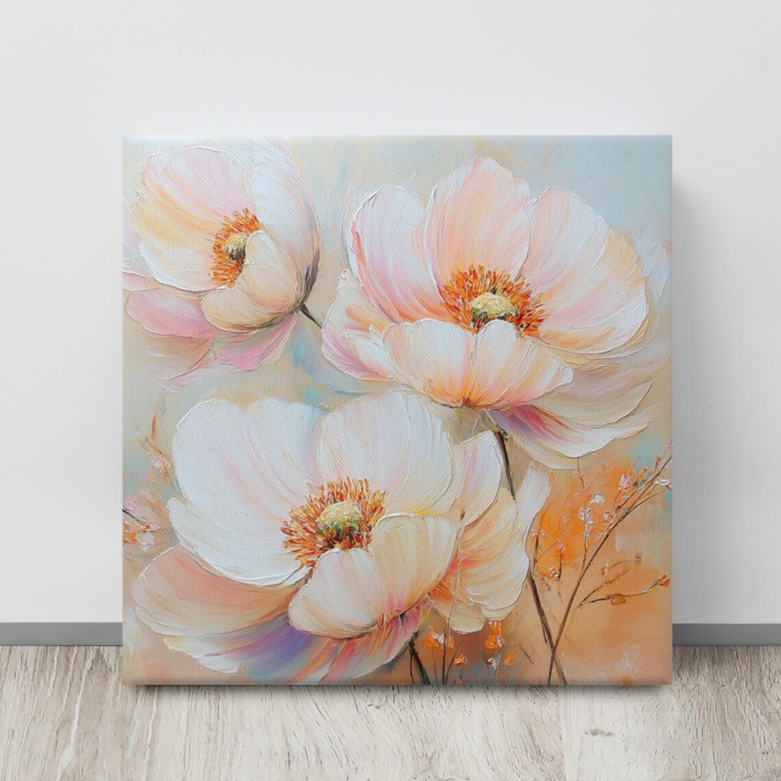 Pink Poppy Print Large Painting Print Flower Wall Art Nature Art Pink Poppy Painting Print Pink Wall Art