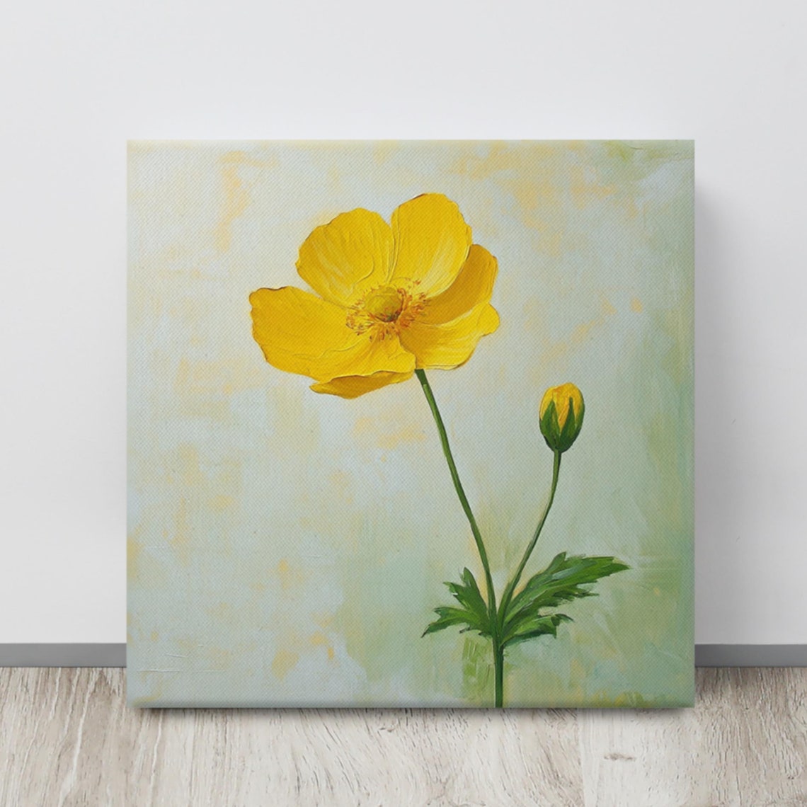 Buttercup Flower Wall Art Painting Print Flower Art Print Buttercup Art Gardener Gifts Living Room Wall Art Nature Print