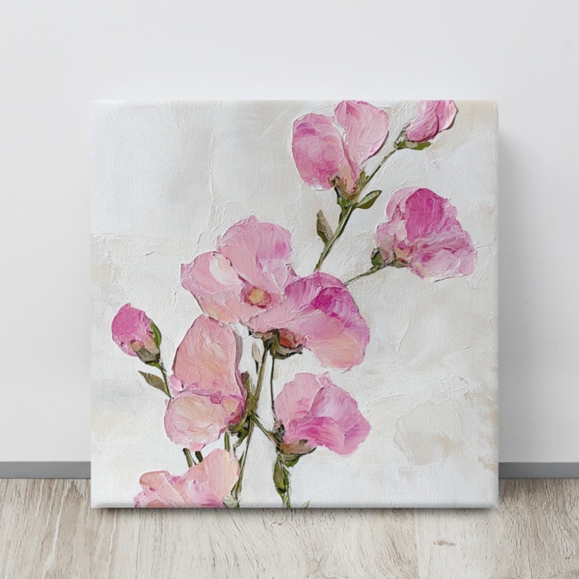 Sweet Pea Flower Wall Art Painting Print Living Room Wall Art Sweet Pea Art Flower Painting Print Nature Artwork