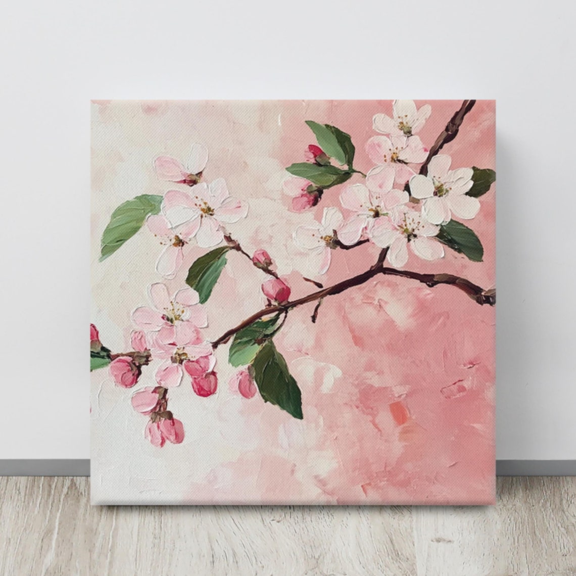 Pink Cherry Blossom Branch Spring Bloom Blush Floral Art Poster