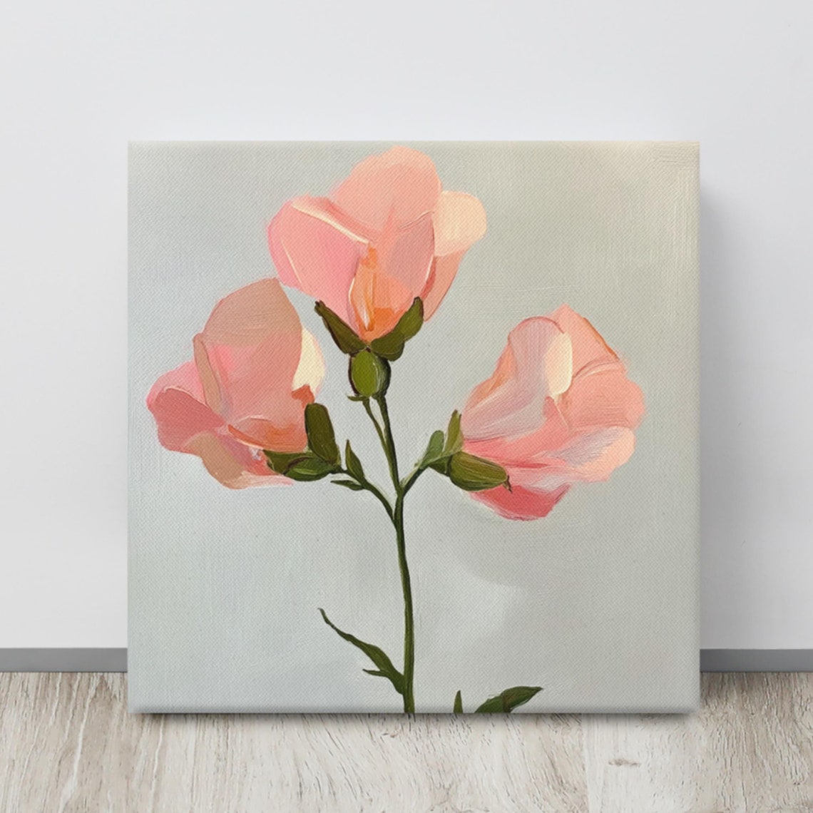 Pink Sweet Pea Flower Wall Art Painting Print Living Room Wall Art Sweet Pea Art Flower Painting Print Nature Artwork