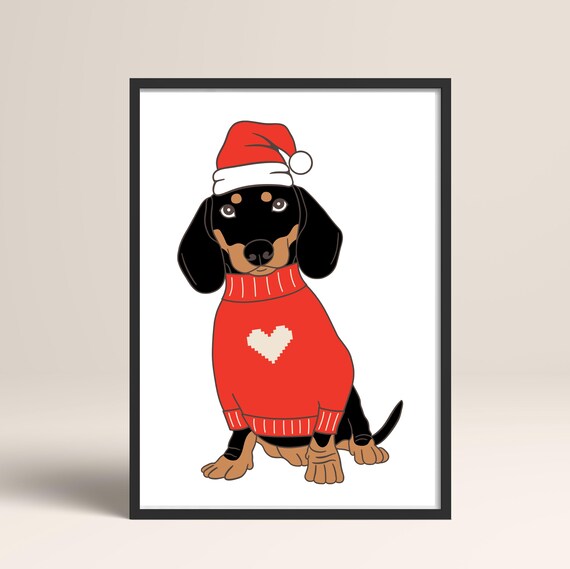Chiristmas Dog Prints Cute Christmas Wall Art T Shirt Designs Christmas Designs Christmas Gift
