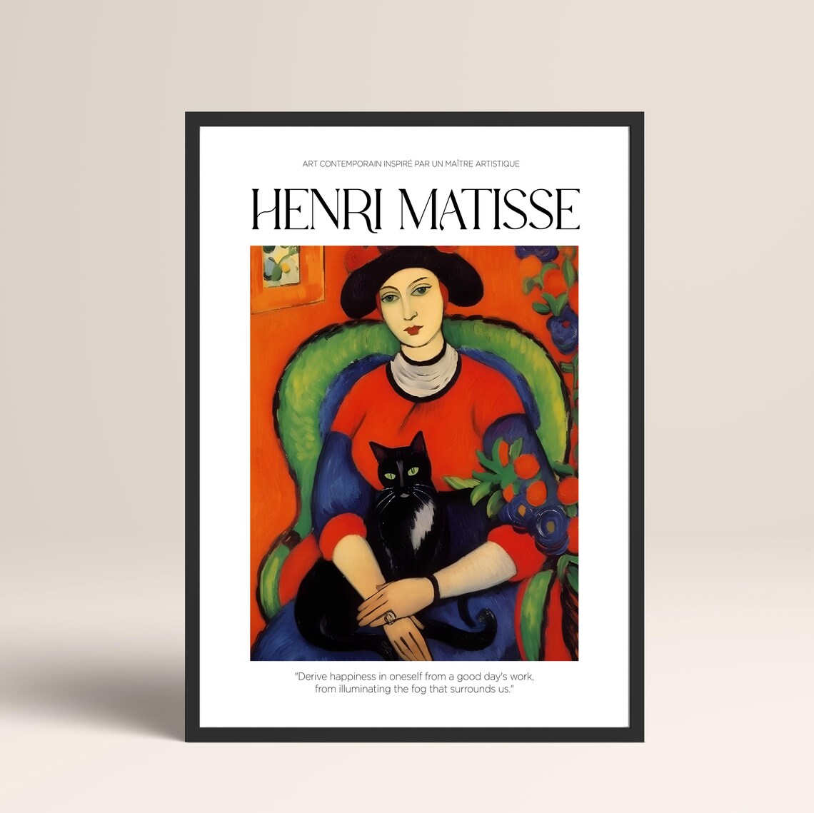 Henri Matisse Woman With Black Cat Fauvist Portrait Poster Art - Image 3