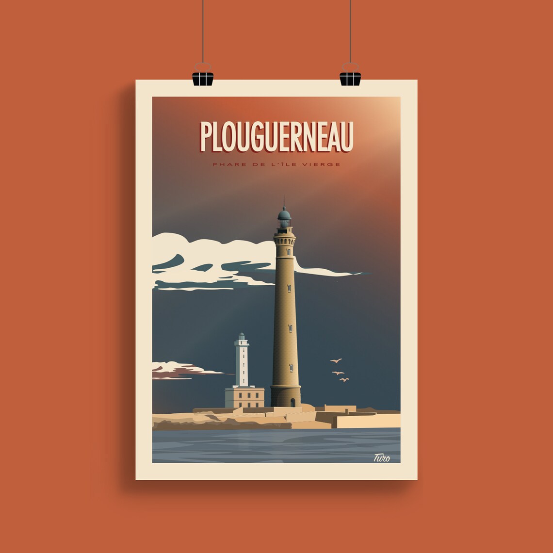 Plouguerneau Virgin Island Lighthouse Brittany France Travel Poster - Image 2