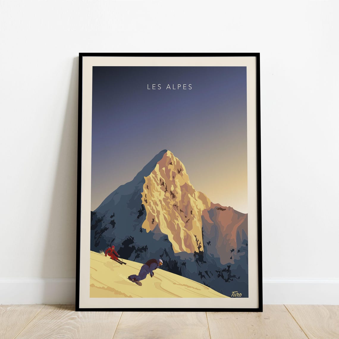 The Alps Travel Poster Ski Chairlift Travel Poster Vintage Poster Mountains Winter Sports