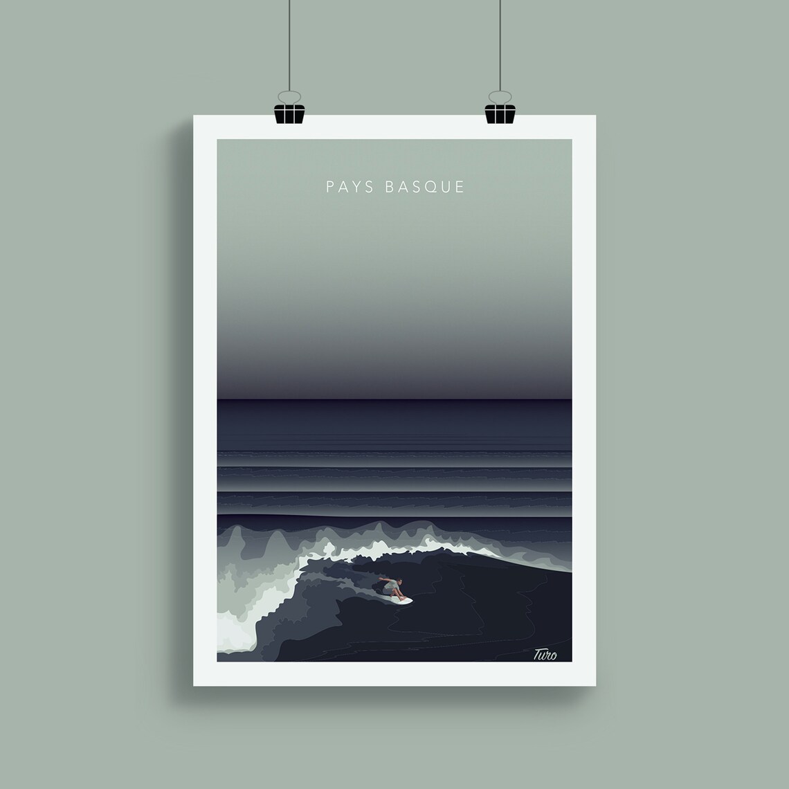 Basque Country Travel Poster, Vintage Surf Coast - Image 2