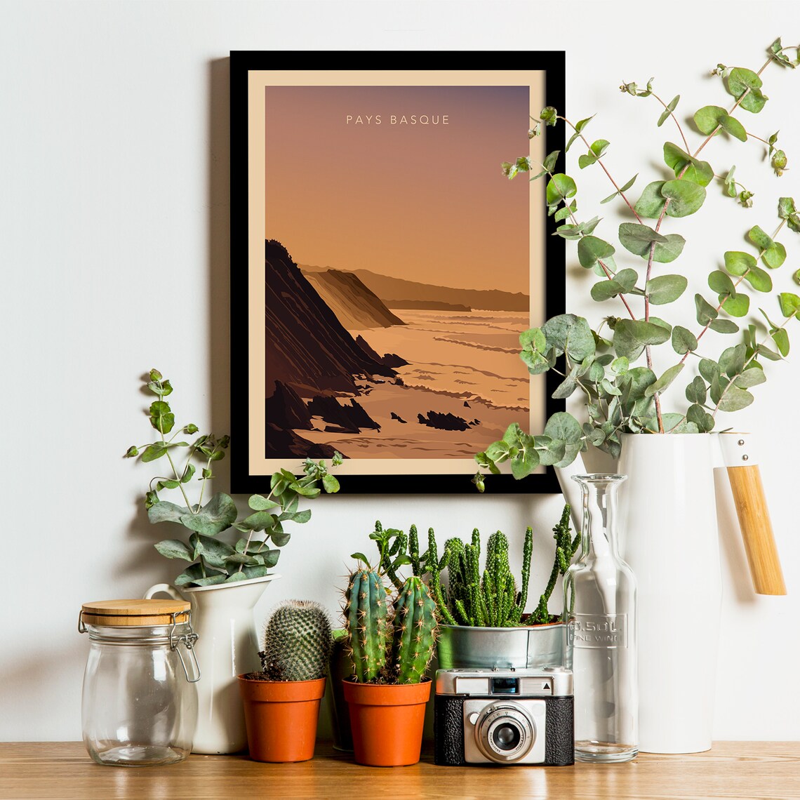La Corniche Basque Travel Poster, Vintage West Coast - Image 3