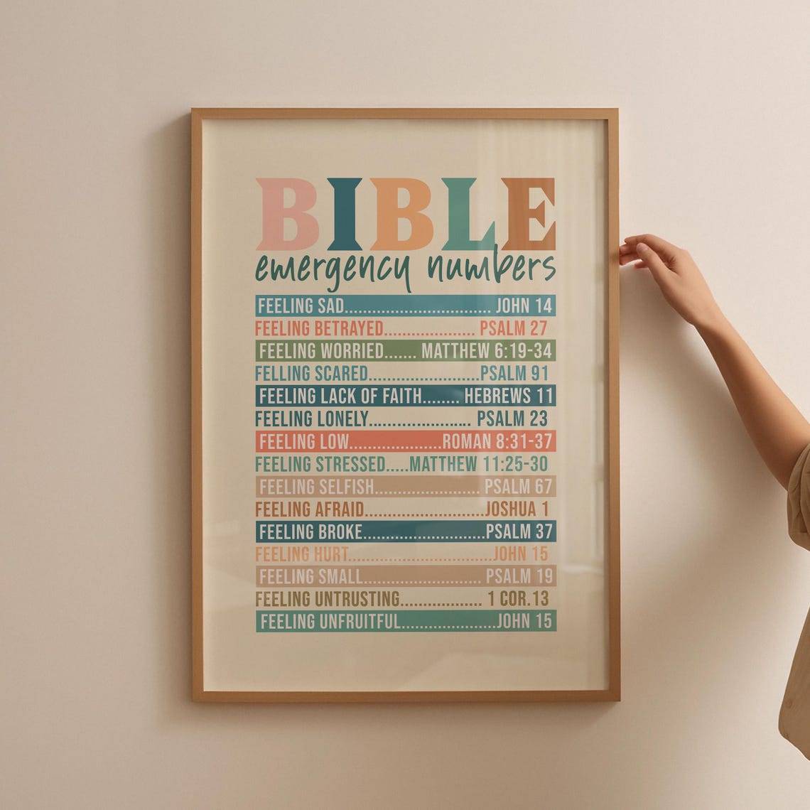 Bible Emergency Numbers Print Christian Wall Art Christian Poster Scripture Wall Decor Art Christian Gift - Image 4