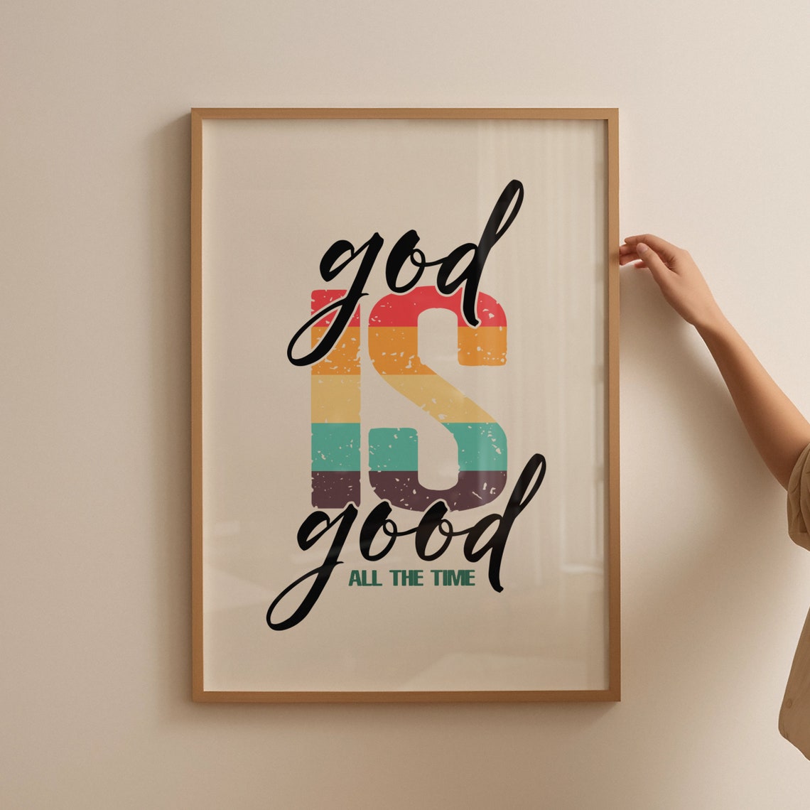 Retro Christian Wall Print God Quote Print Christian Poster Bible Verse Wall Decor Large Art Christian Gift - Image 4