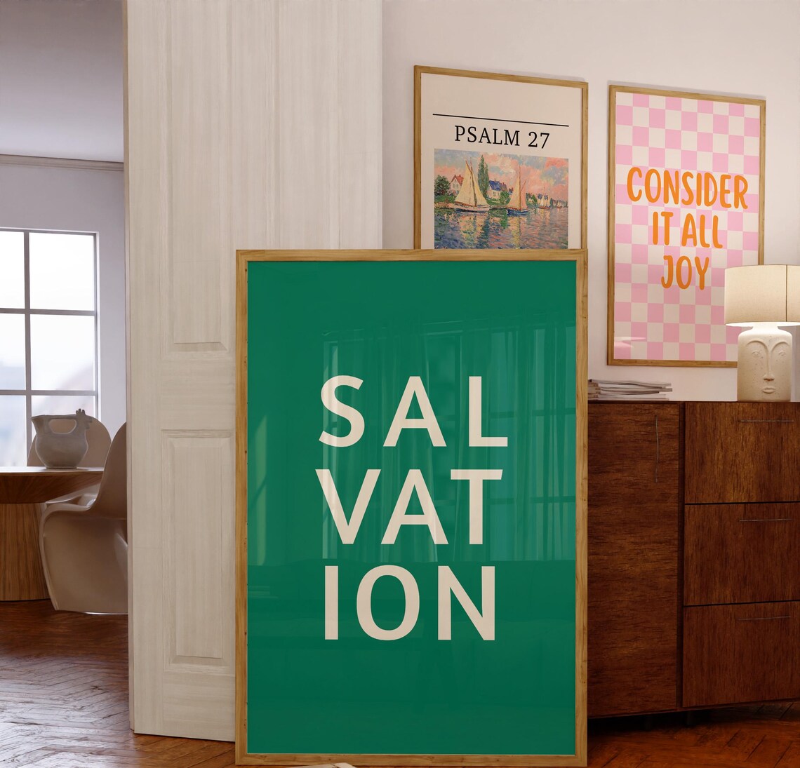 Salvation Green Minimalist Typography Modern Christian Poster - Image 5
