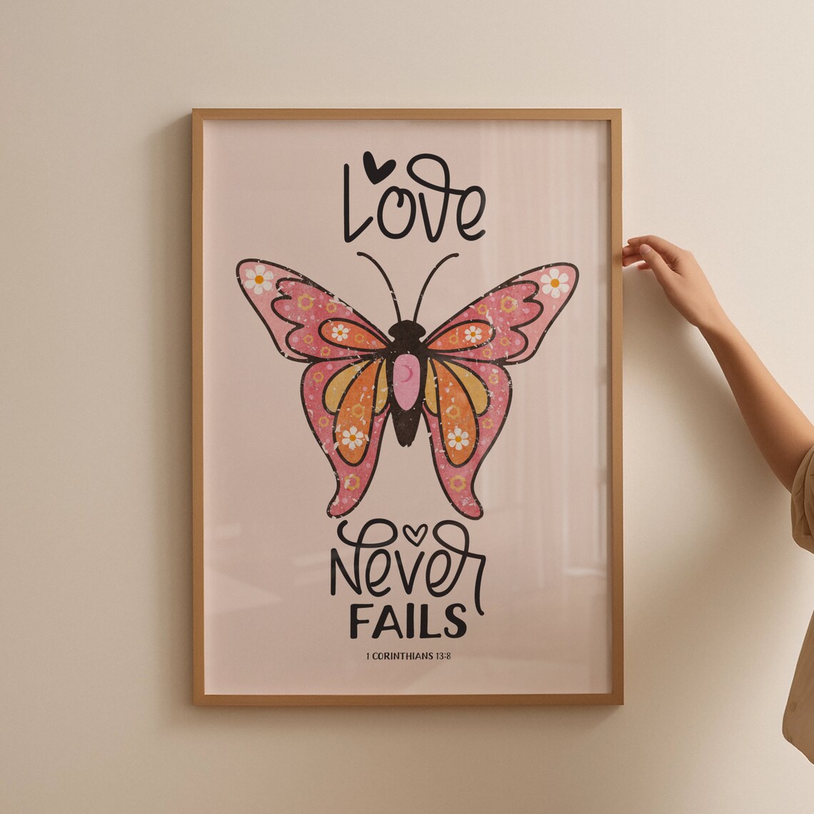 Retro Corinthians Christian Poster, Love Scripture Print - Image 4