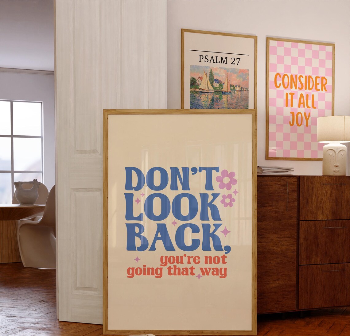 Don't Look Back You're Not Going That Way Retro Motivational Poster - Image 5