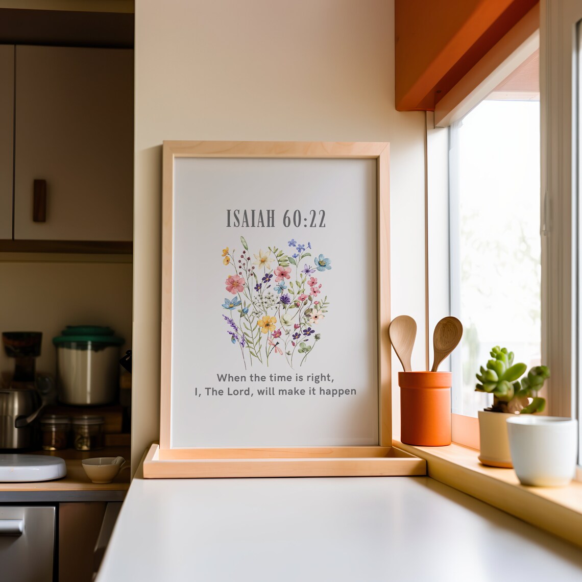 Isaiah 60:22 Watercolor Wildflower Bible Verse Scripture Wall Poster - Image 2