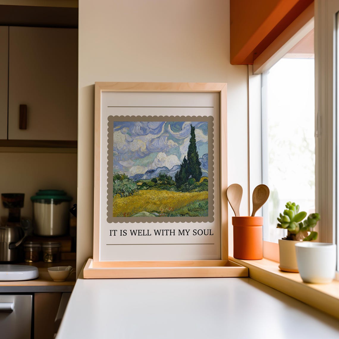 It Is Well With My Soul Van Gogh Style Wheat Field Christian Poster - Image 3