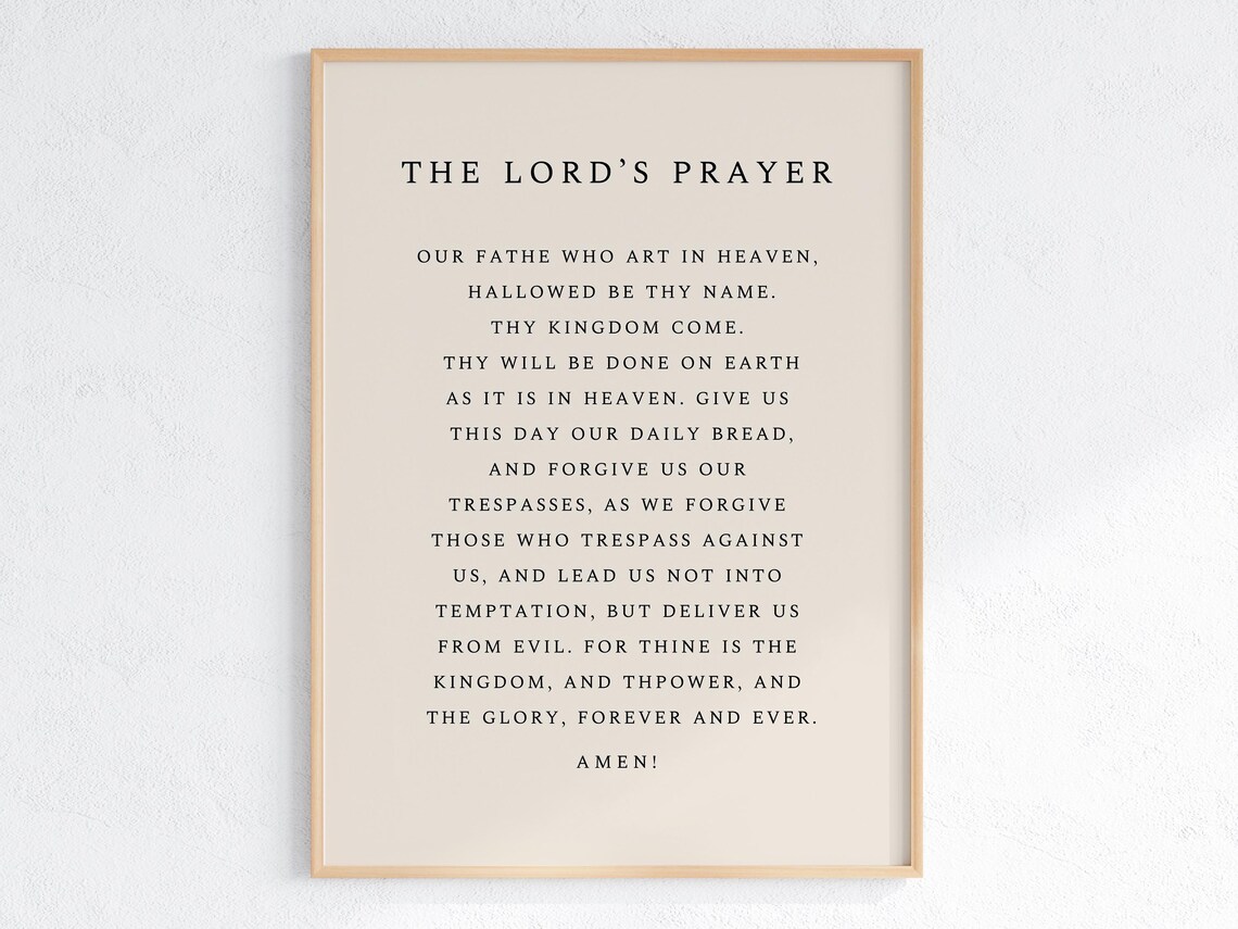 The Lord's Prayer Scripture Wall Art Poster