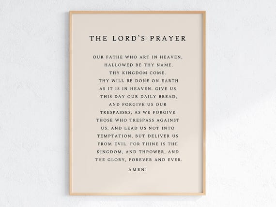 The Lord's Prayer Scripture Wall Art Poster