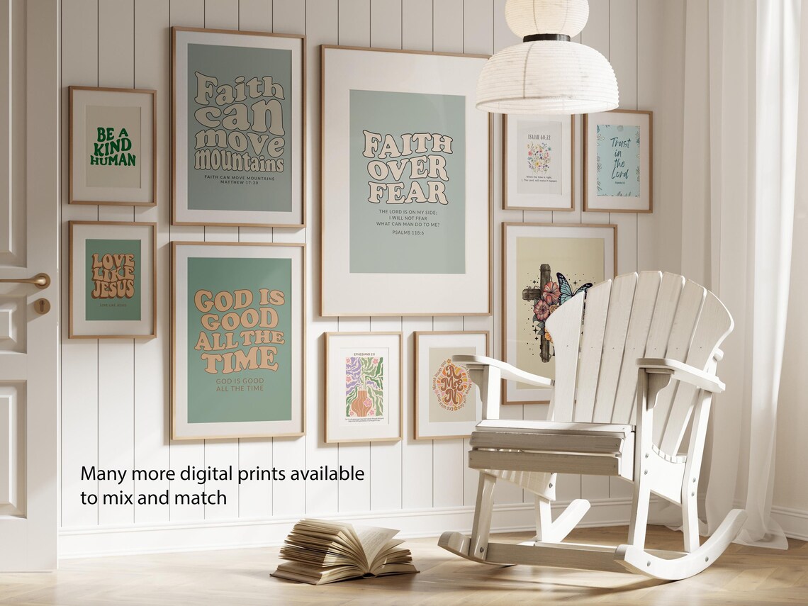 Retro Christian Psalms Art Print, Faith Wall Decor - Image 2