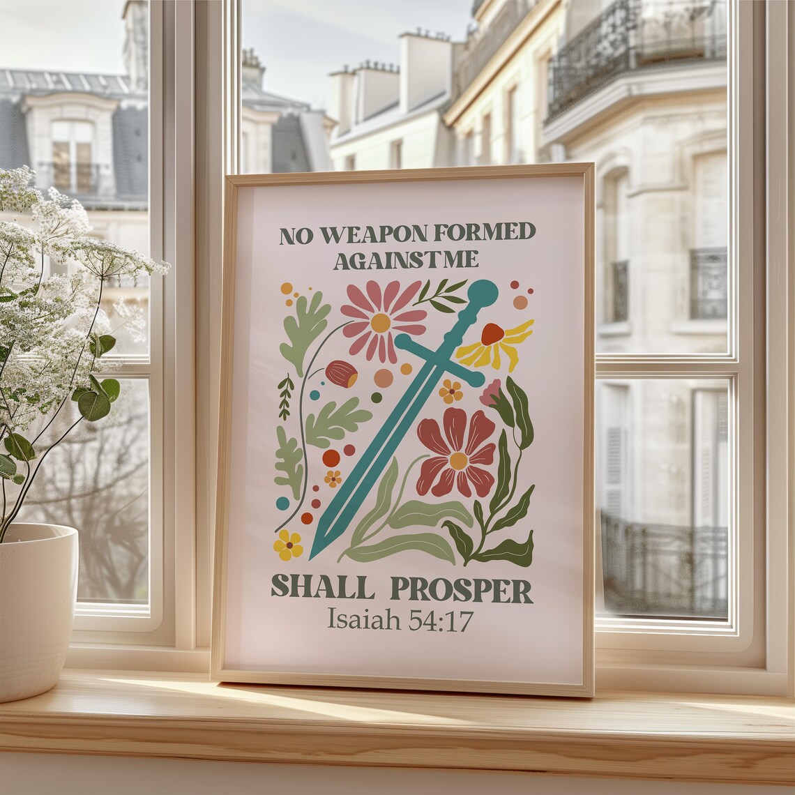 Isaiah Scripture Retro Christian Wall Art Print - Image 2