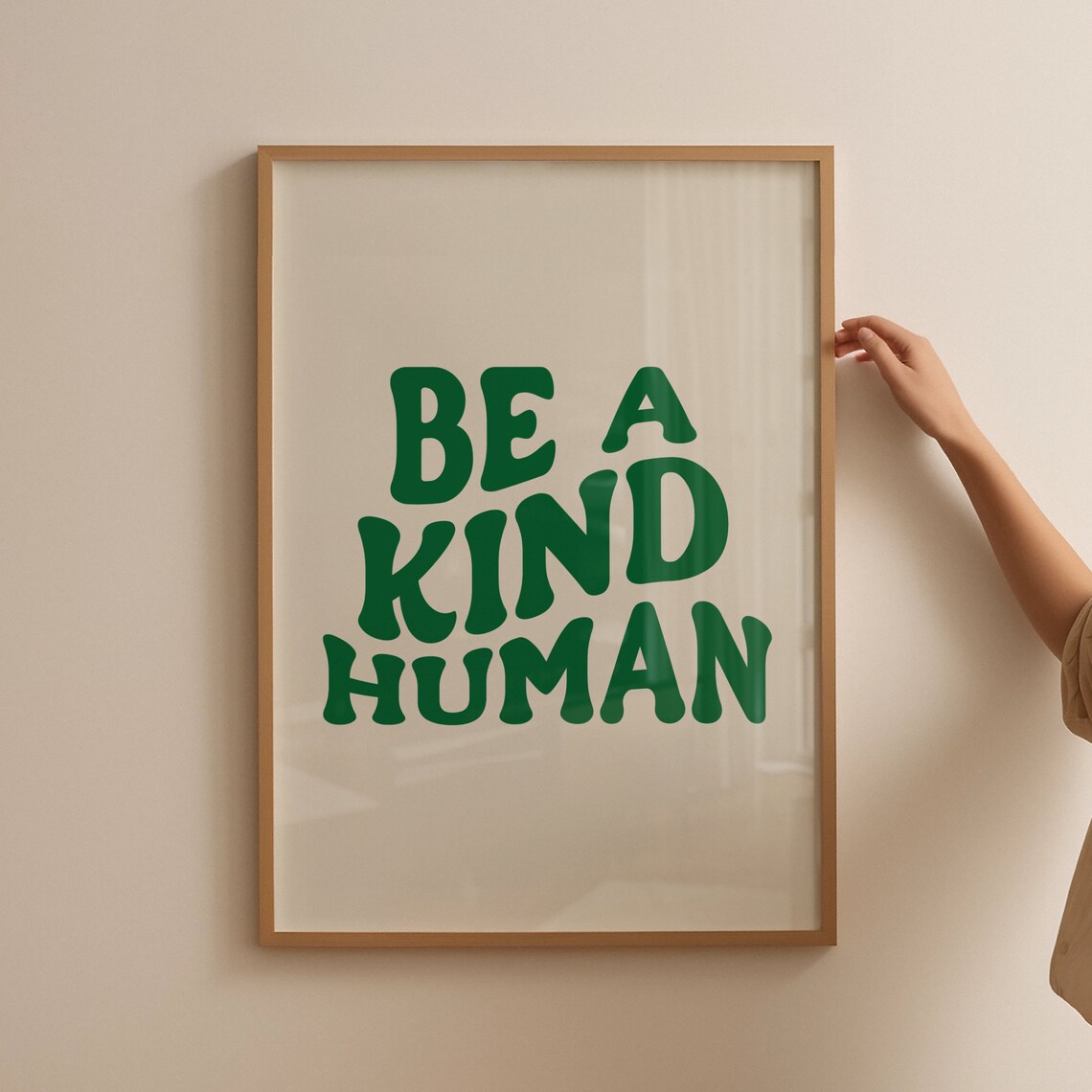 Kind Retro Groovy Inspirational Quote Art Print