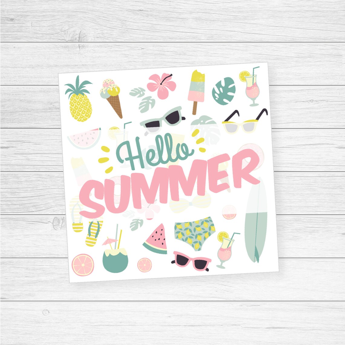 Summer Cookie Tag, Hello Summer Vintage Vibe