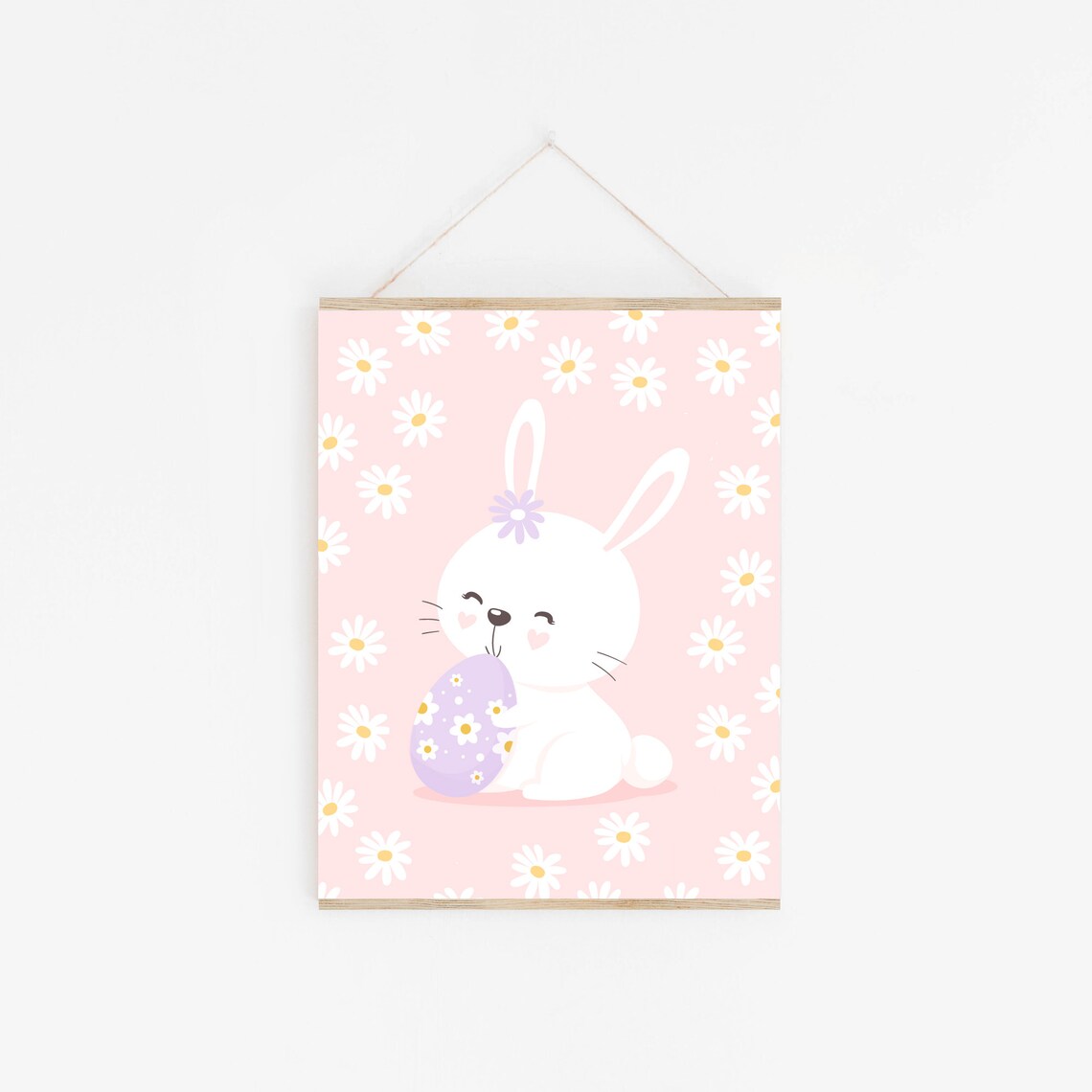 Cute Bunny Pastel Easter Decor Art Print - Image 2