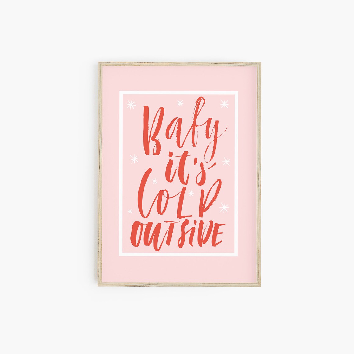 Baby It's Cold Outside Modern Christmas Art Print - Image 3