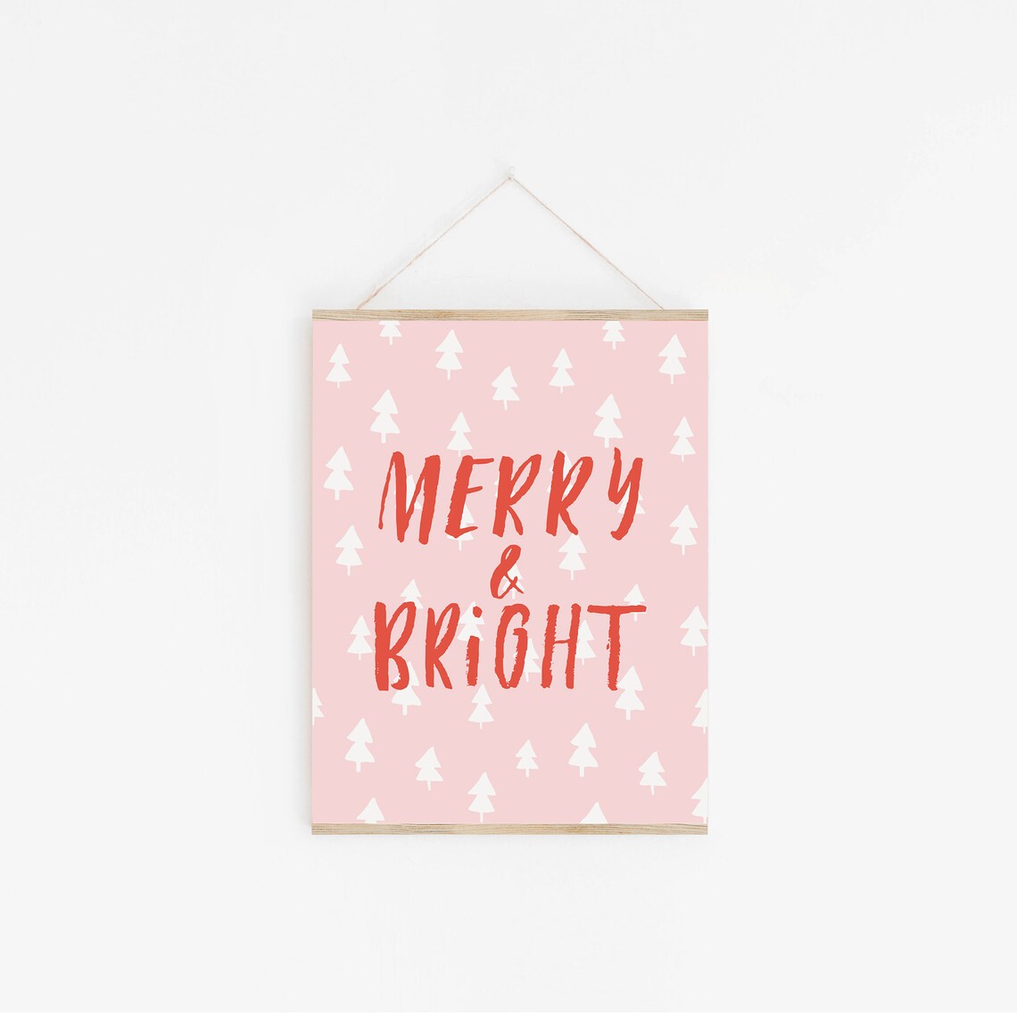 Merry And Bright Christmas Boho Art Print - Image 2