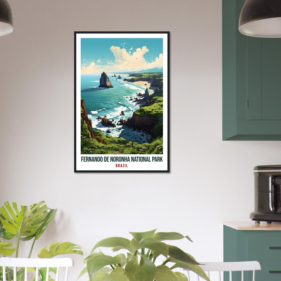 Fernando De Noronha Brazil Coastal Cliffs Sea Stacks Travel Poster - Image 3