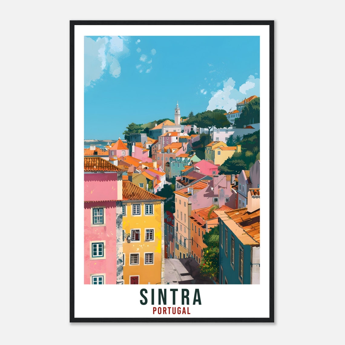 Sintra Travel Print Portugal Wall Art Wall Hanging Home Dcor Sintra Gift Portugal Landmark Artwork Gift Portugal Sintra Travel Poster Gift - Image 4