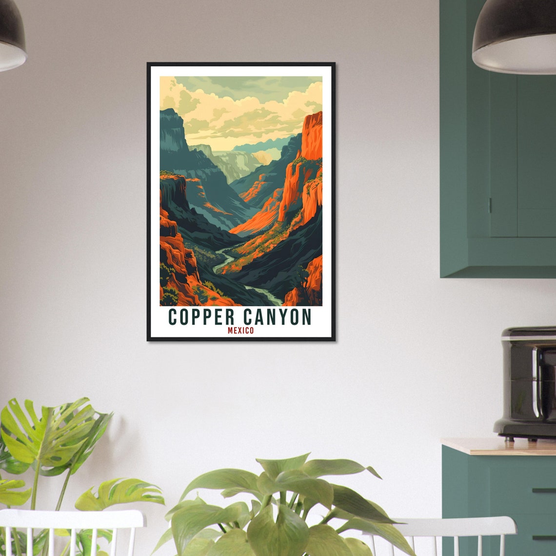 Copper Canyon Mexico Dramatic Red Rock Canyon Landscape Travel Poster - Image 3