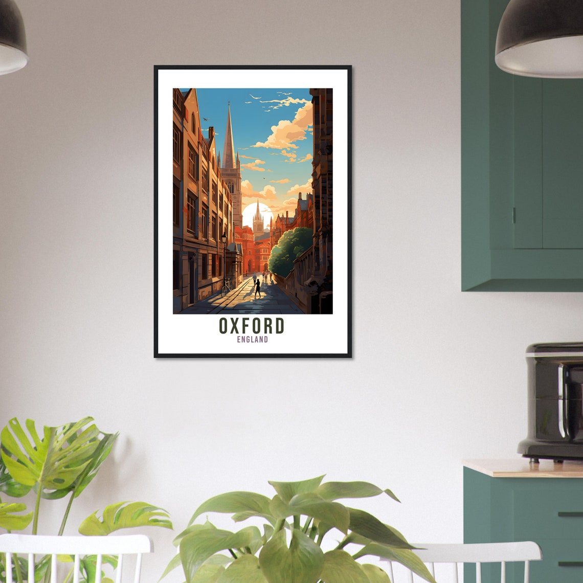 Oxford Travel Print Home Decor Oxfordshire England Wall Hanging Oxford Artwork Gift Oxford Travel Poster Artwork Oxford Art Lovers Gifts - Image 4