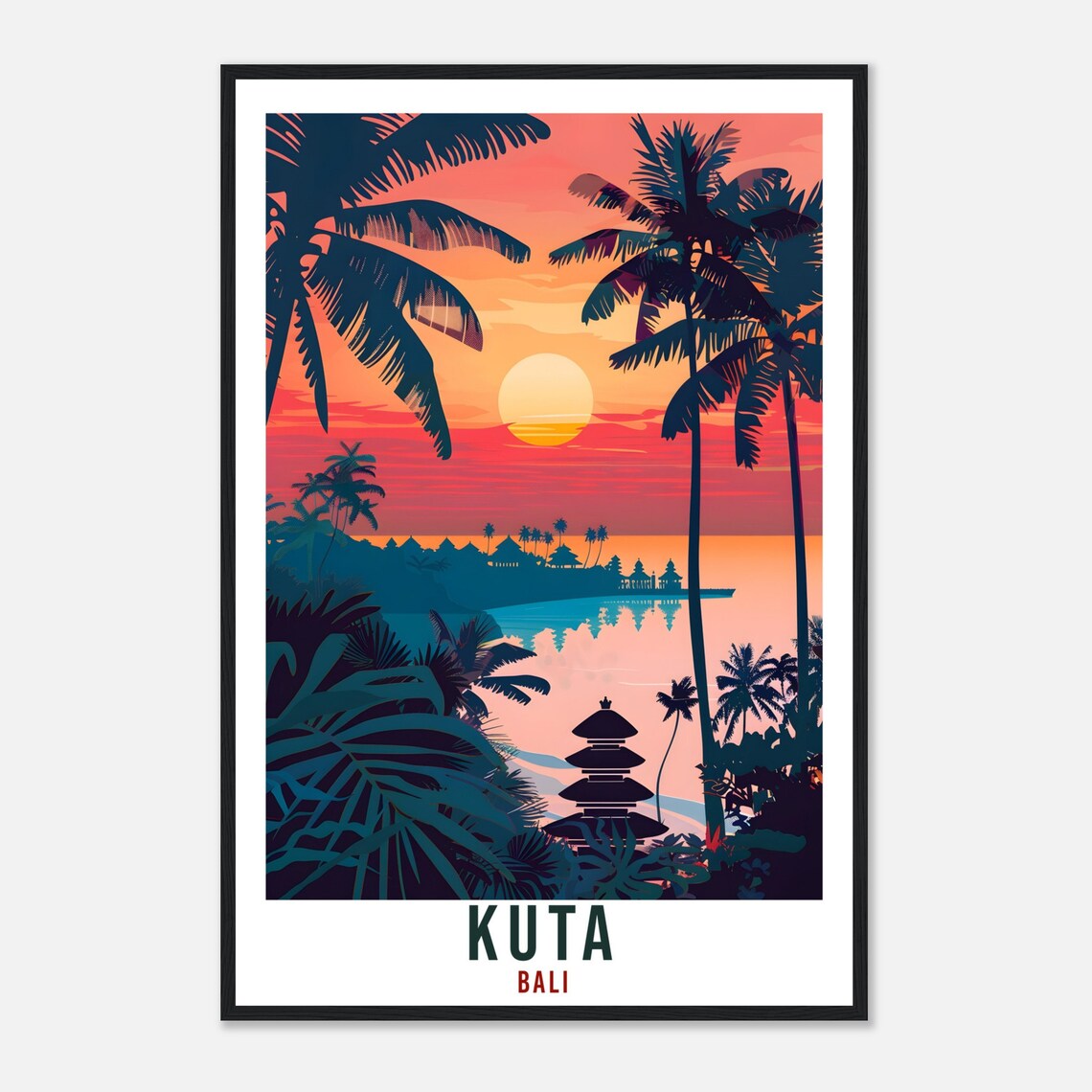 Kuta Bali Travel Print Bali Wall Art Wall Hanging Home Dcor Kuta Gift Landmark Artwork Travel Art Lovers Indonesia Kuta Travel Poster - Image 4
