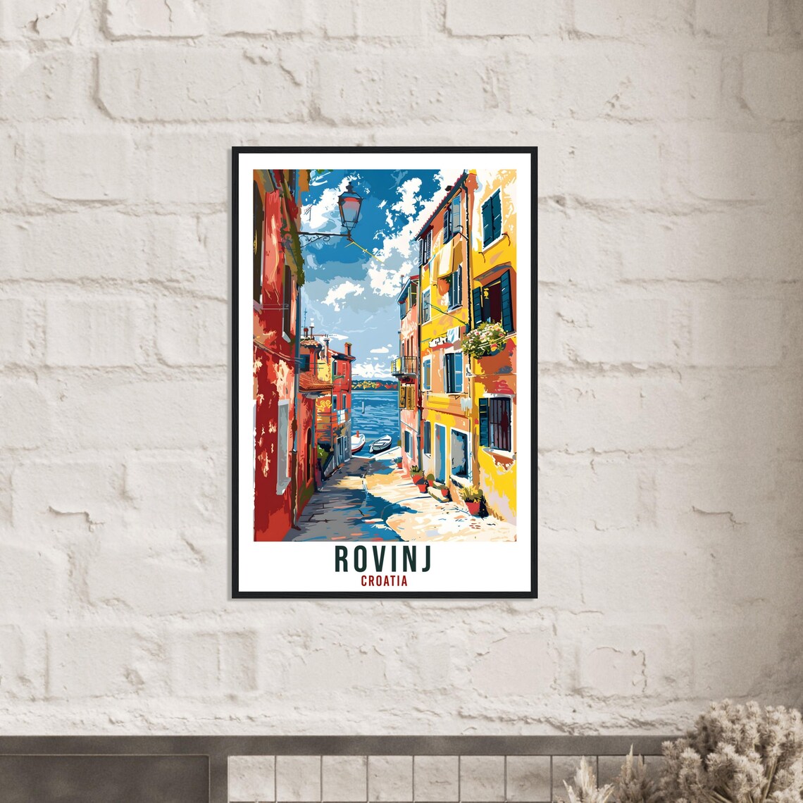 Rovinj Croatia Old Town Seaside Alley Vintage Style Travel Poster - Image 3