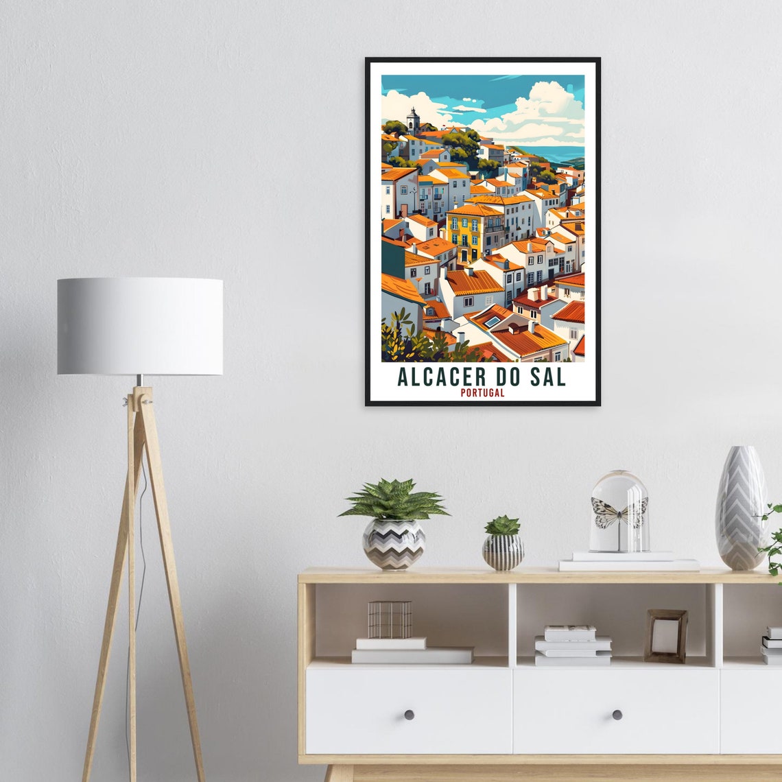 Alcacer Do Sal Travel Print Portugal Wall Art Wall Hanging Home Dcor Alcacer Do Sal Gift Portugal Landmark Artwork Portugal Travel Poster - Image 3